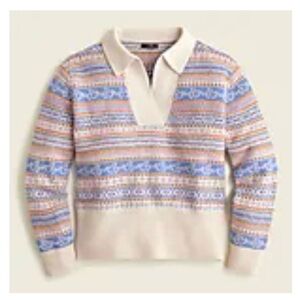 JCREW COLLARED FAIR ISLE SWEATER SIZE MEDIUM